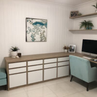 Home Office in Laminex Impressions Rural Oak