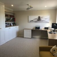 Home Office in Laminex Natural Oak and Antique White USA